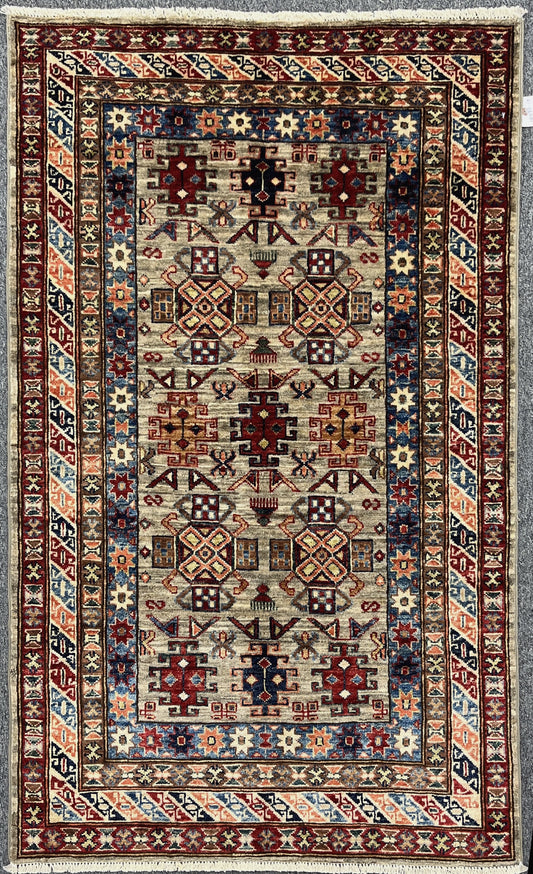 Super Kazak 3X5 Handmade Wool Rug # 14577