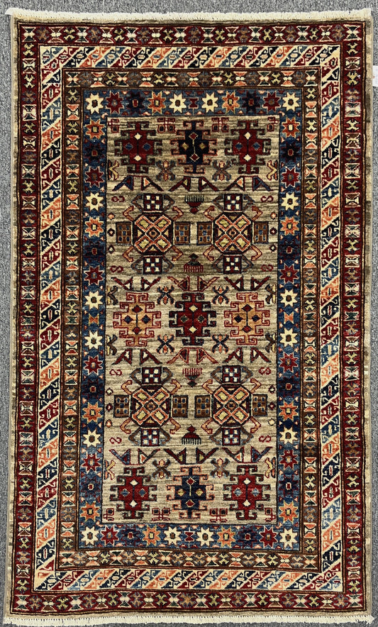 Super Kazak 3X5 Handmade Wool Rug # 14576