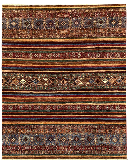 8X10 Khurjin Multicolor Handmade Wool Rug # 14561