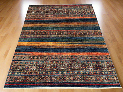 8X10 Khurjin Blue/Gray Handmade Wool Rug # 14563