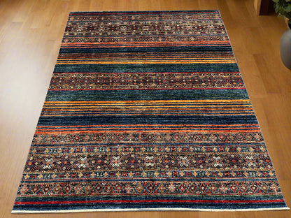 8X10 Khurjin Blue/Gray Handmade Wool Rug # 14563