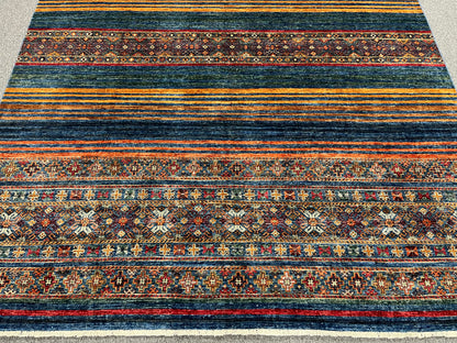 8X10 Khurjin Blue/Gray Handmade Wool Rug # 14563