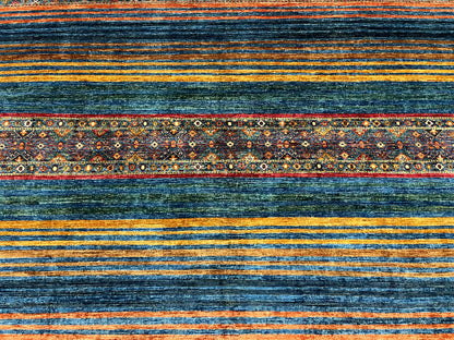 8X10 Khurjin Blue/Gray Handmade Wool Rug # 14563