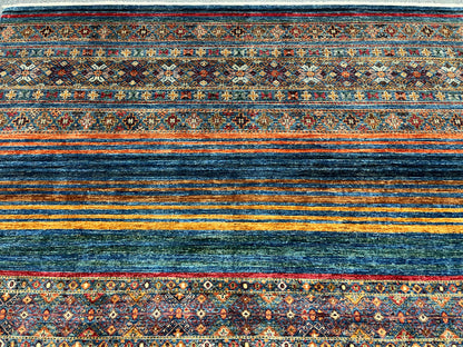 8X10 Khurjin Blue/Gray Handmade Wool Rug # 14563