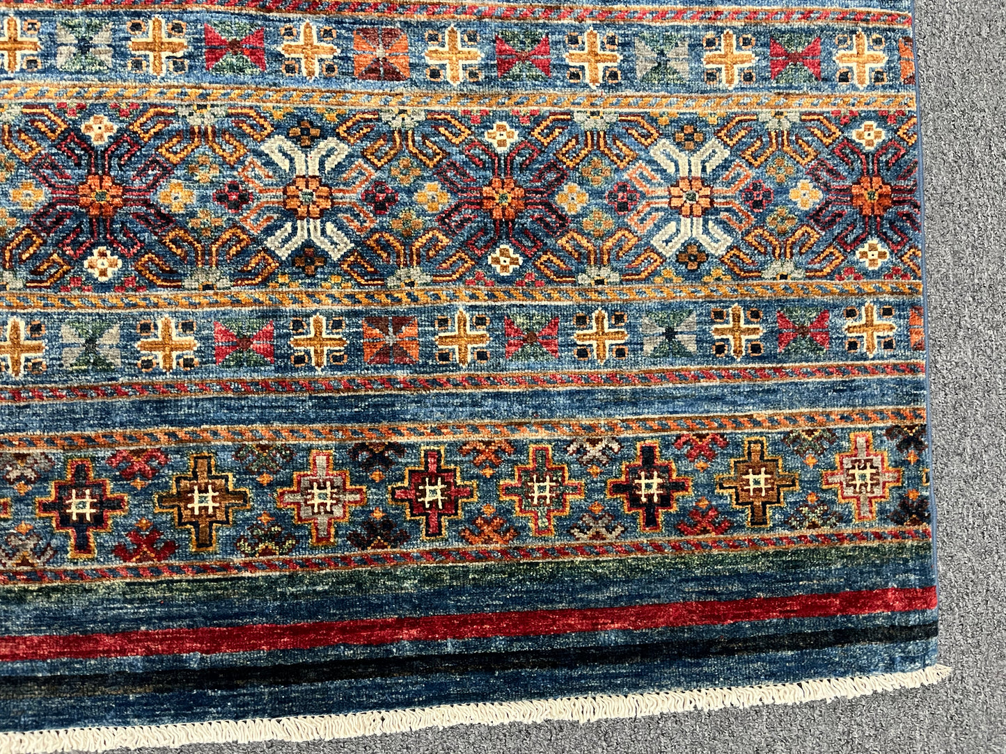 8X10 Khurjin Blue/Gray Handmade Wool Rug # 14563