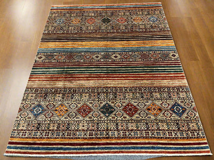 8X10 Khurjin Multicolor Handmade Wool Rug # 14567