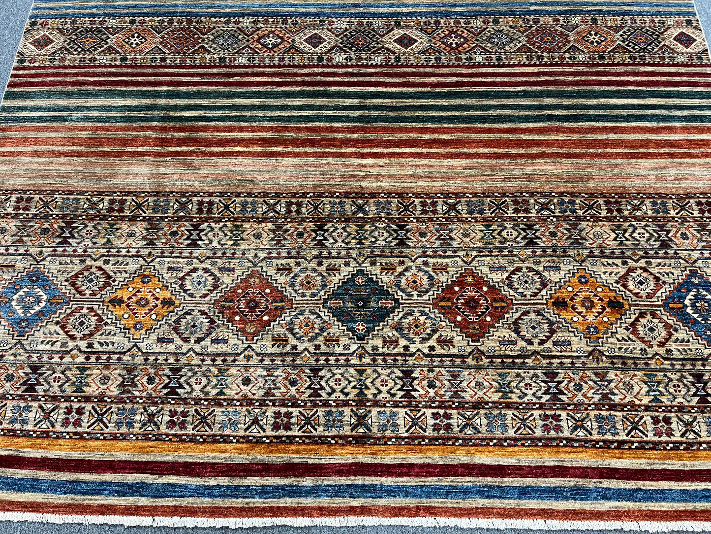 8X10 Khurjin Multicolor Handmade Wool Rug # 14567