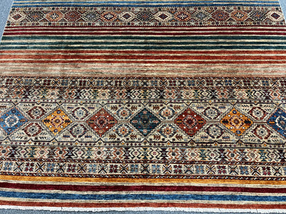 8X10 Khurjin Multicolor Handmade Wool Rug # 14567