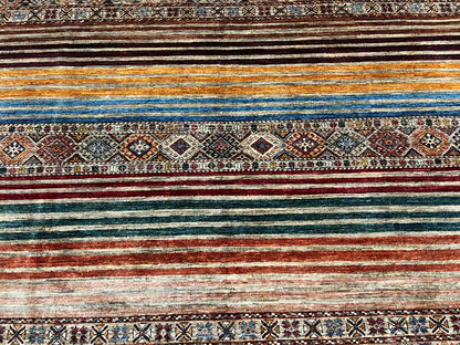 8X10 Khurjin Multicolor Handmade Wool Rug # 14567