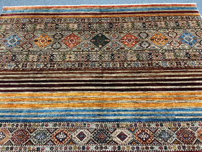 8X10 Khurjin Multicolor Handmade Wool Rug # 14567