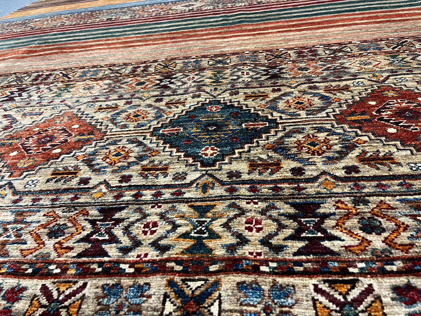 8X10 Khurjin Multicolor Handmade Wool Rug # 14567