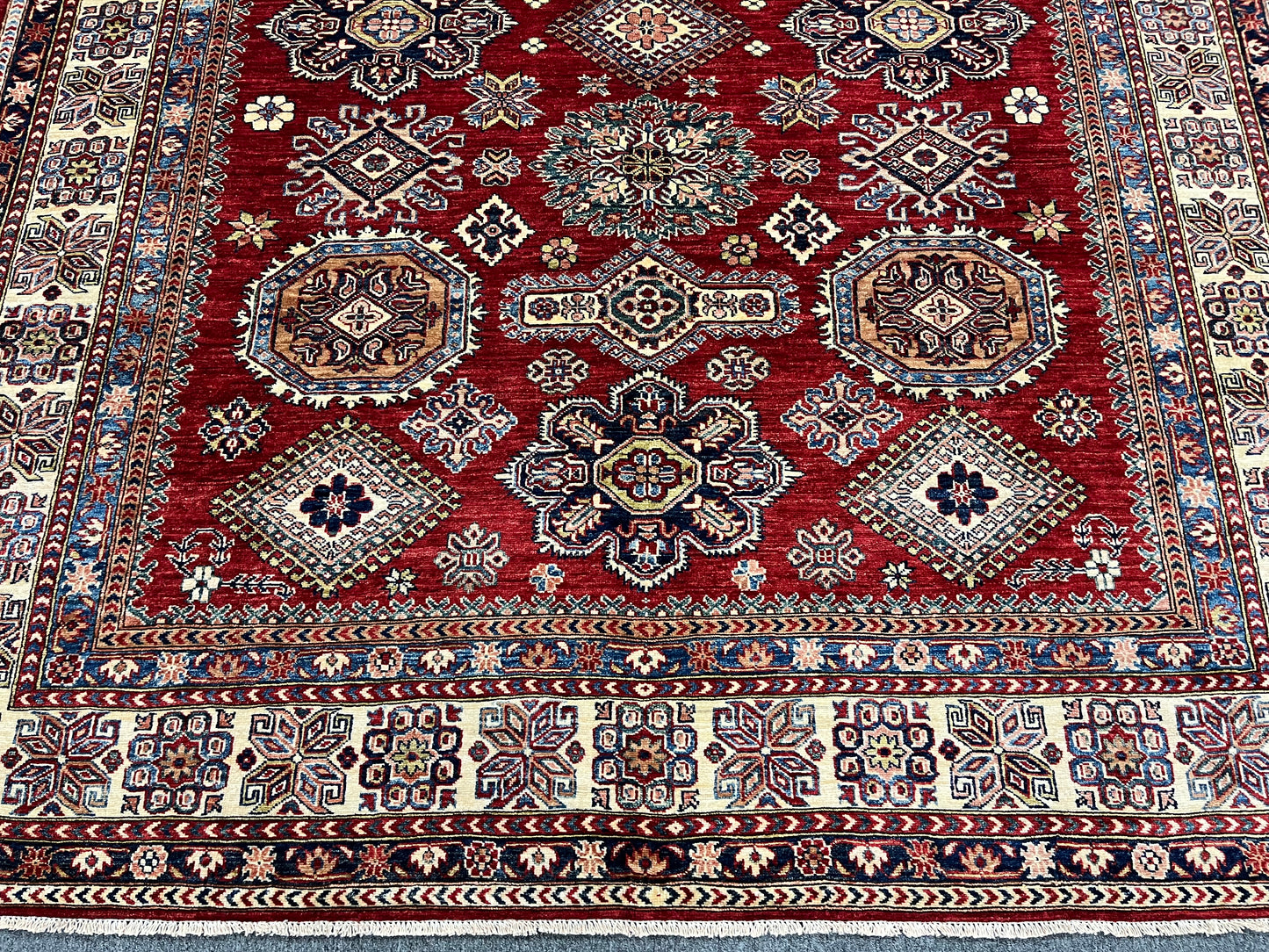 Super Kazak Red 8X10 Handmade Wool Rug # 14568