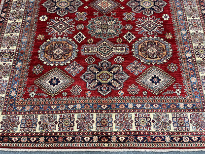 Super Kazak Red 8X10 Handmade Wool Rug # 14568