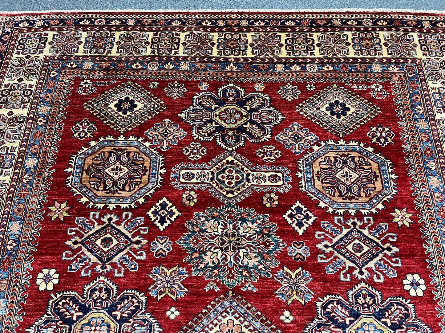 Super Kazak Red 8X10 Handmade Wool Rug # 14568