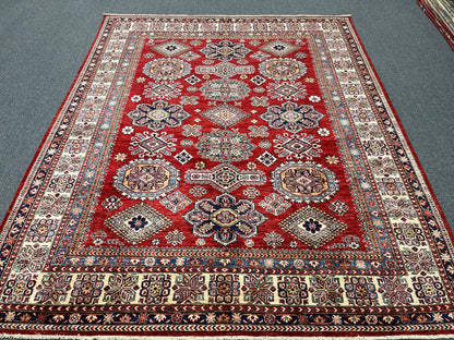 Super Kazak Red 8X10 Handmade Wool Rug # 14568