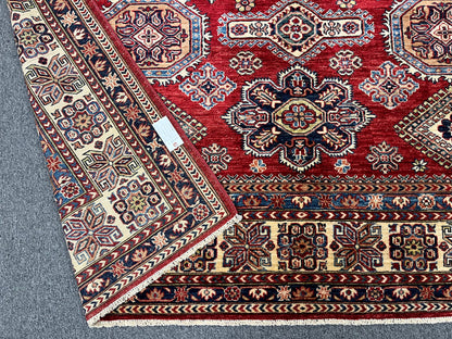 Super Kazak Red 8X10 Handmade Wool Rug # 14568