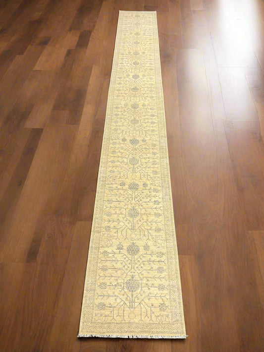 Oushak 2' 7"X19' Handmade Wool Runner Rug # 14601