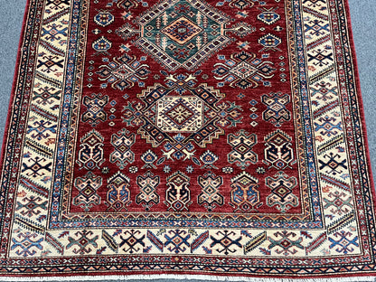 Super Kazak 6X8 Handmade Wool Rug # 14569