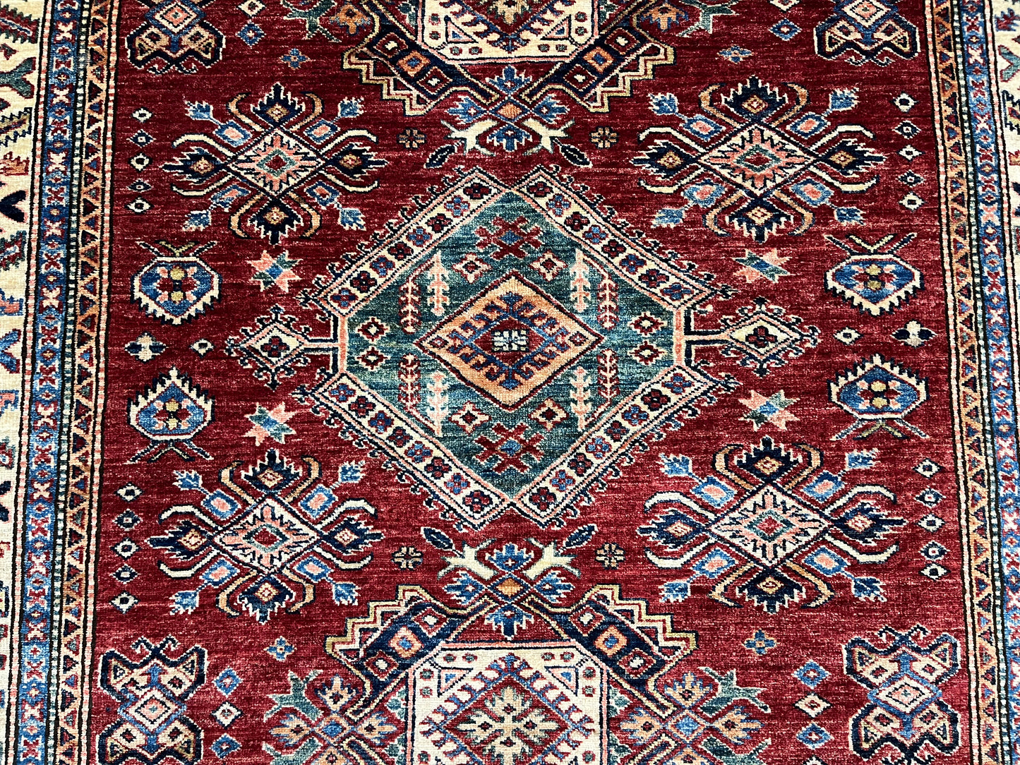 Super Kazak 6X8 Handmade Wool Rug # 14569