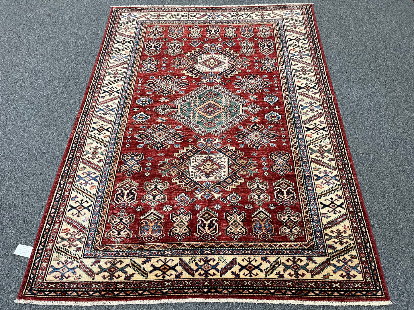 Super Kazak 6X8 Handmade Wool Rug # 14569