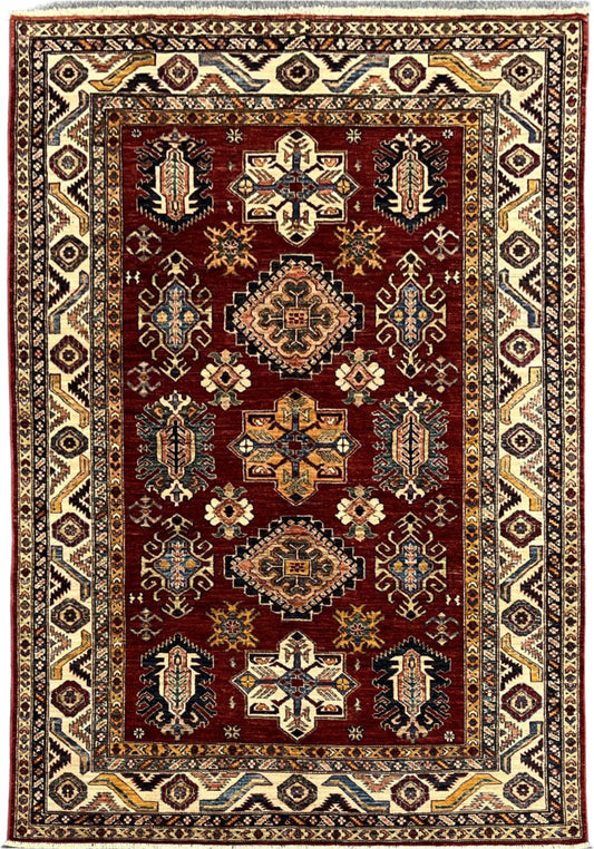 Super Kazak 6X8 Handmade Wool Rug # 14571