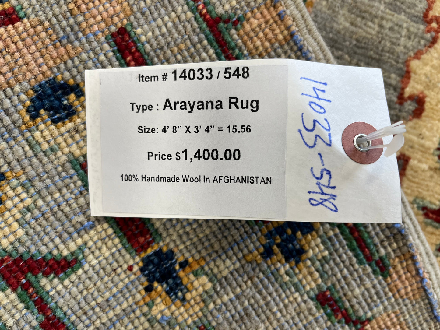 3X5 Gray Tree of life Handmade Wool Rug # 14033