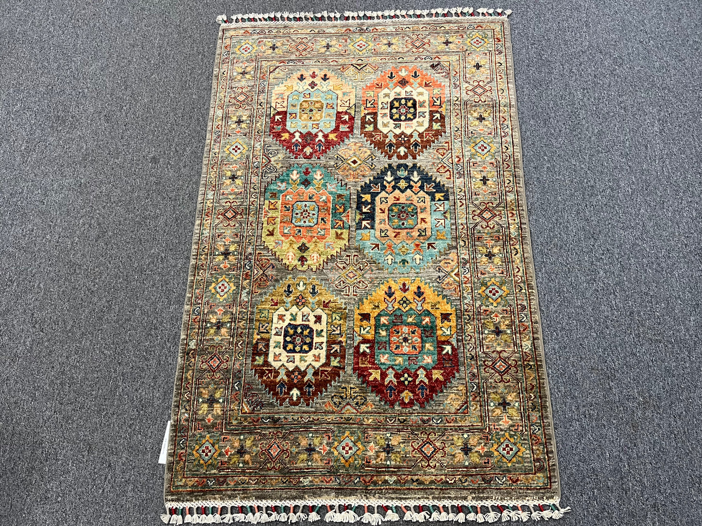 3X5 Brown Tribal Handmade Wool Rug # 14095