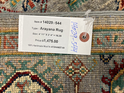 Tree of Life Gray 3X5 Handmade Wool Rug # 14029