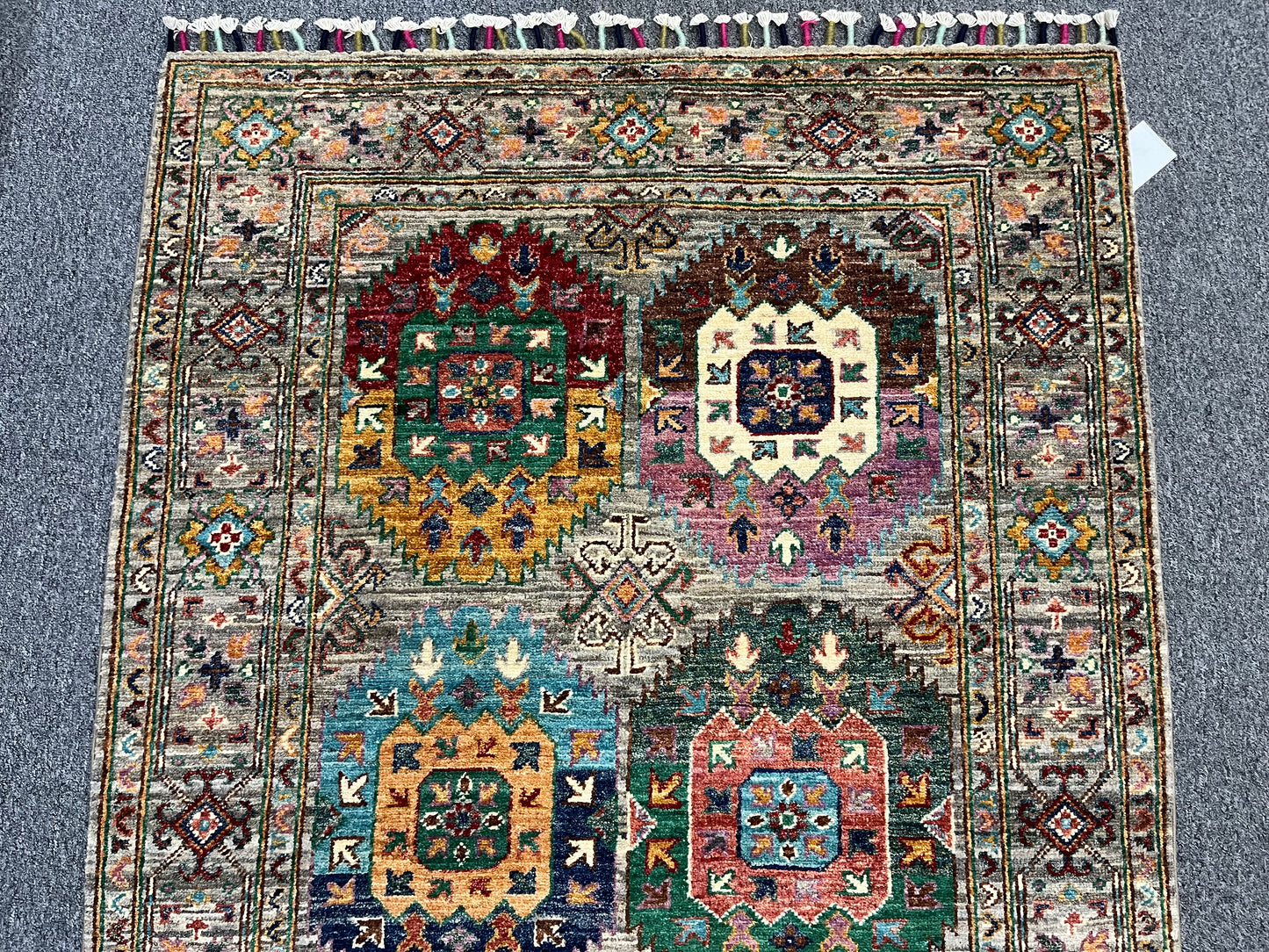Tribal Afghan 3X5 Handmade Wool Rug # 14028