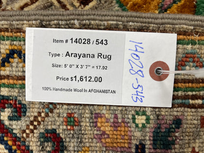 Tribal Afghan 3X5 Handmade Wool Rug # 14028