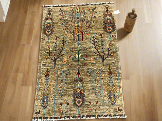 3X5 Tree Of Life Handmade Wool Rug # 14097