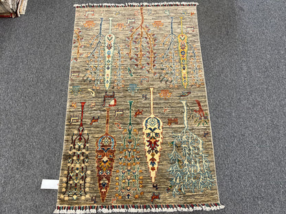 3' X 5' Tribal Khorjin Handmade Wool Rug # 14093