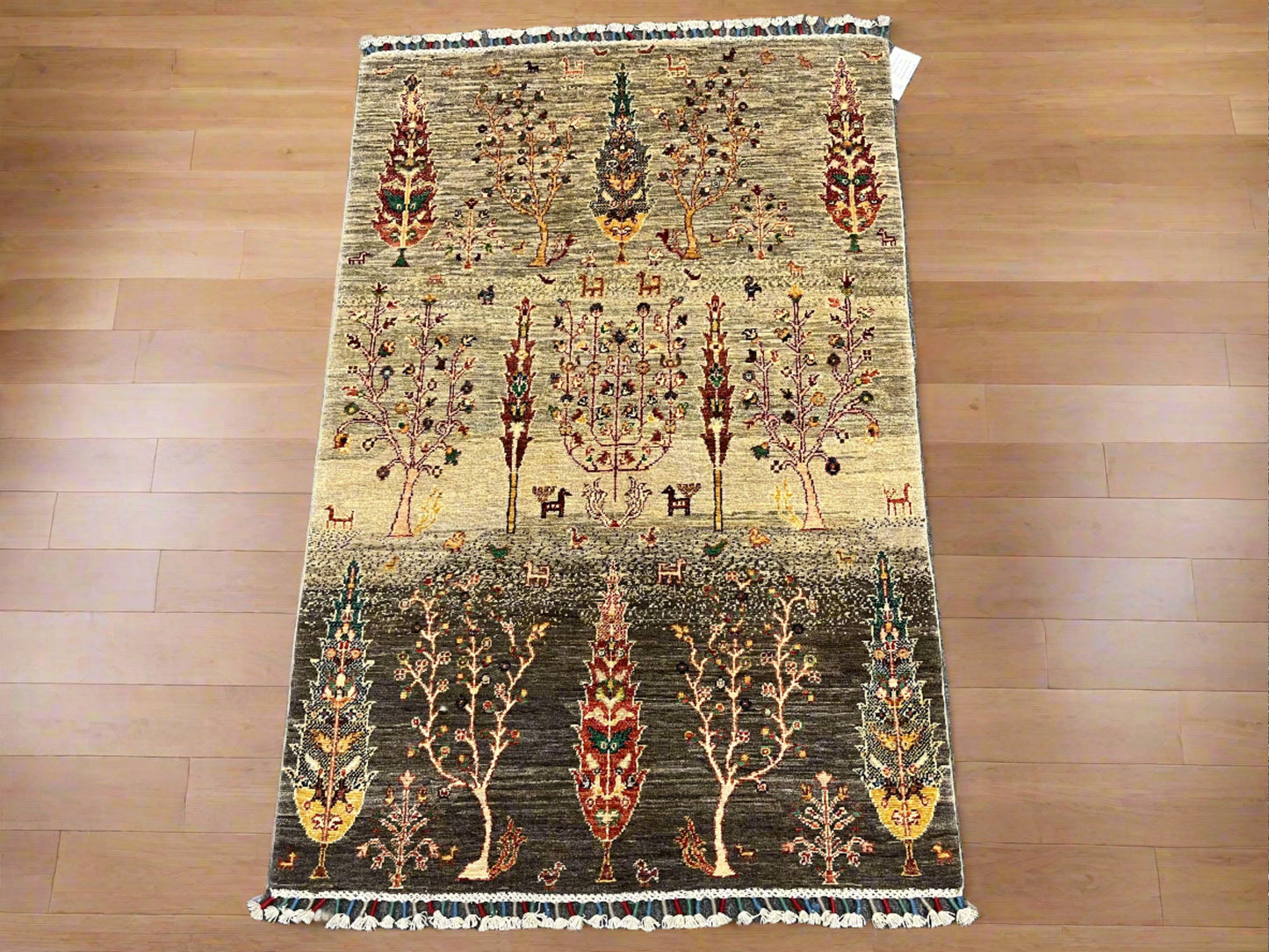 3' X 5' Tribal Tree of life Handmade Wool Rug # 14203