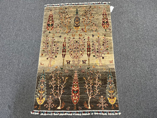 3' X 5' Tribal Tree of life Handmade Wool Rug # 14203