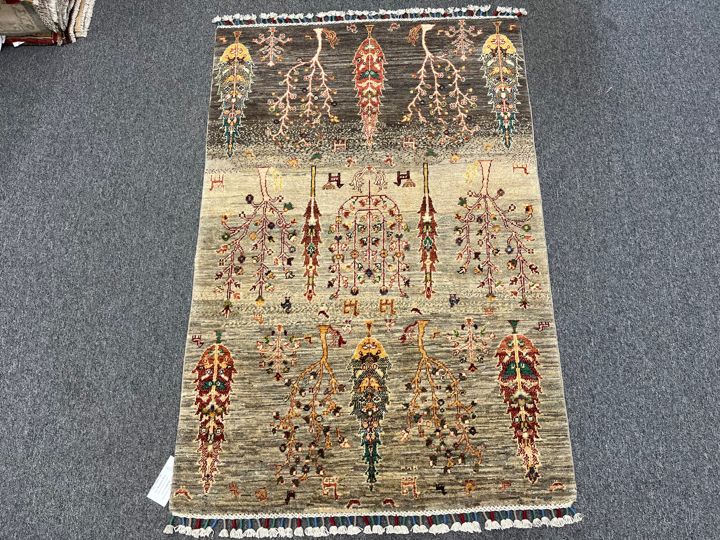 3' X 5' Tribal Tree of life Handmade Wool Rug # 14203