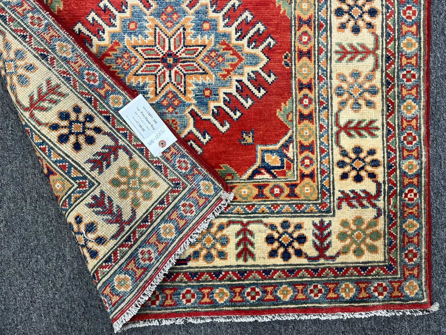 3' X 5' Fine Kazak handmade Wool Rug # 13871