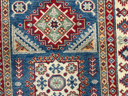 3 X 5 Kazak Blue Handmade Wool Rug # 13876