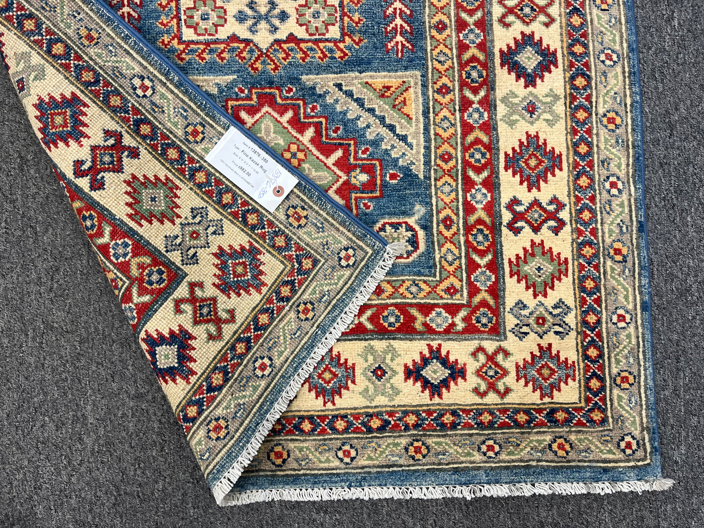 3 X 5 Kazak Blue Handmade Wool Rug # 13876