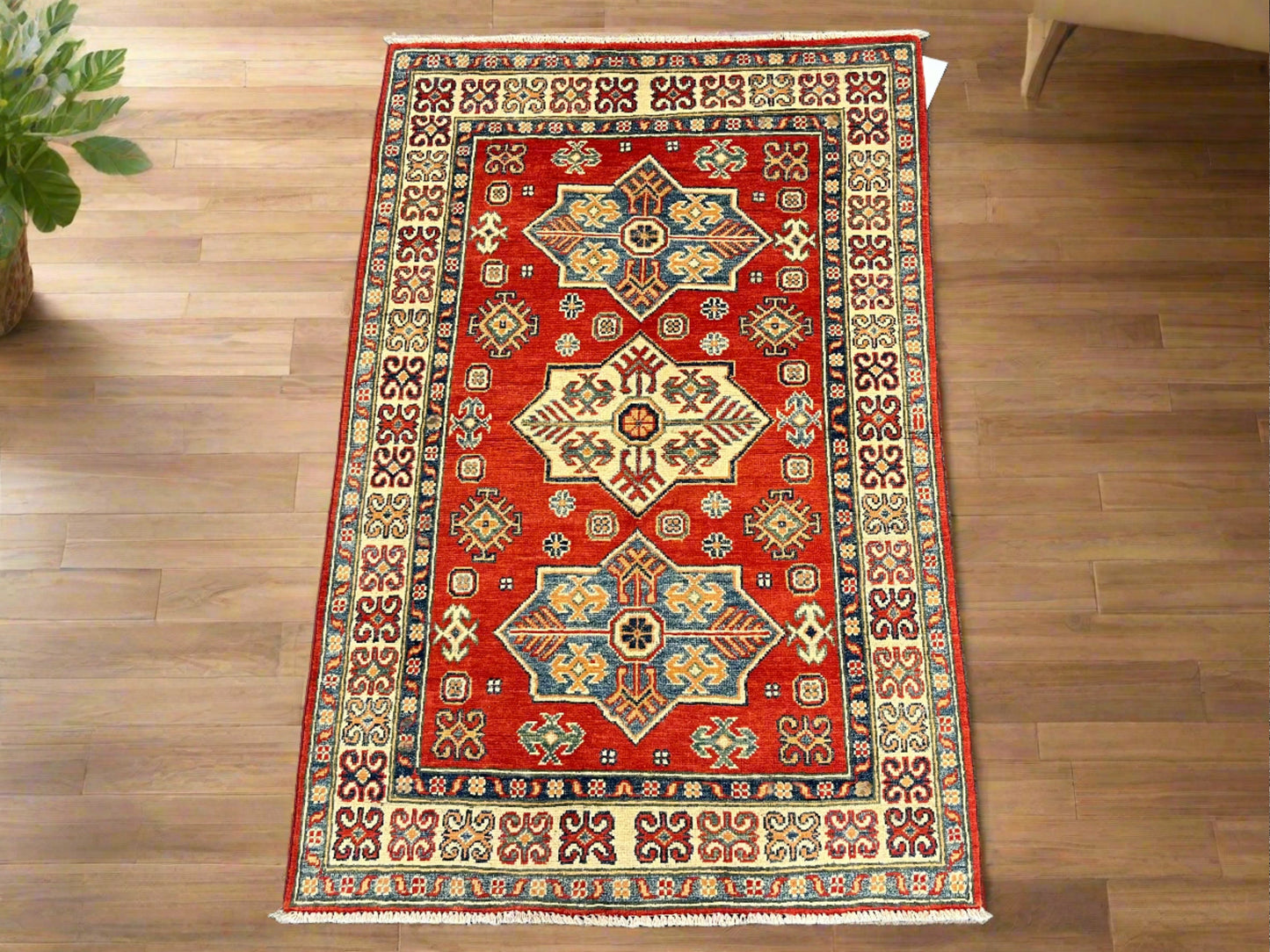 3 X 5 Kazak Handmade Wool Rug # 13872