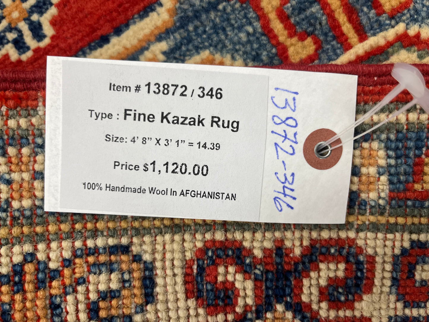 3 X 5 Kazak Handmade Wool Rug # 13872