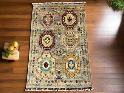 3 X 4 Tribal Khorjin Handmade Wool Rug # 14129