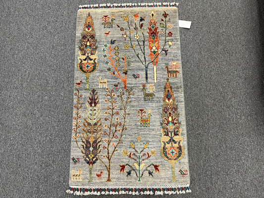 3 X 4 Tribal Tree of Life Handmade Wool Rug # 14121