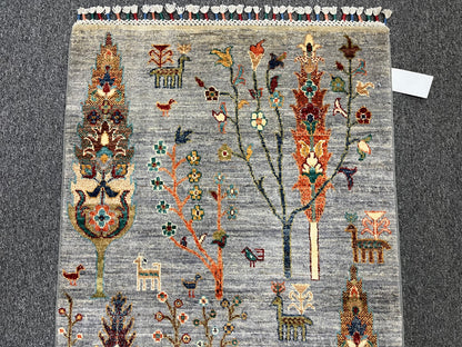 3 X 4 Tribal Tree of Life Handmade Wool Rug # 14121