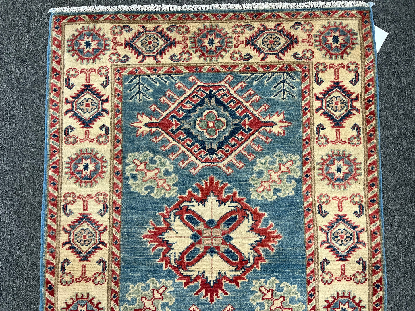 Kazak 3X4 Light Blue Handmade Wool Rug # 13870