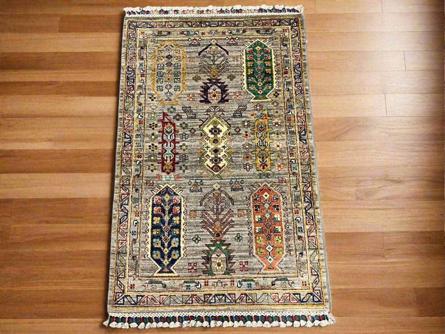 3' X 4' Geometric Handmade Wool Rug # 14064