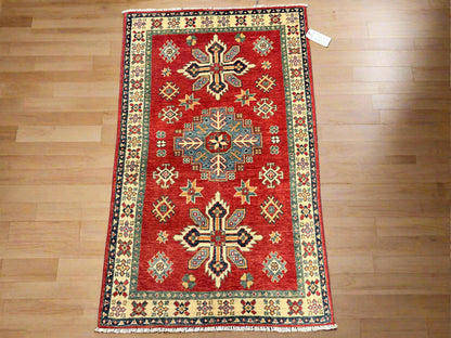 3' X 5' Kazak Handmade Wool Rug # 13854