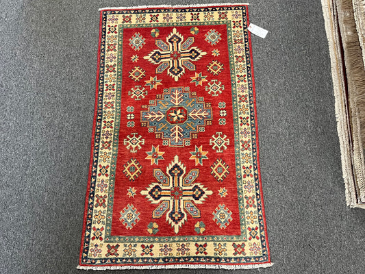 3' X 5' Kazak Handmade Wool Rug # 13854