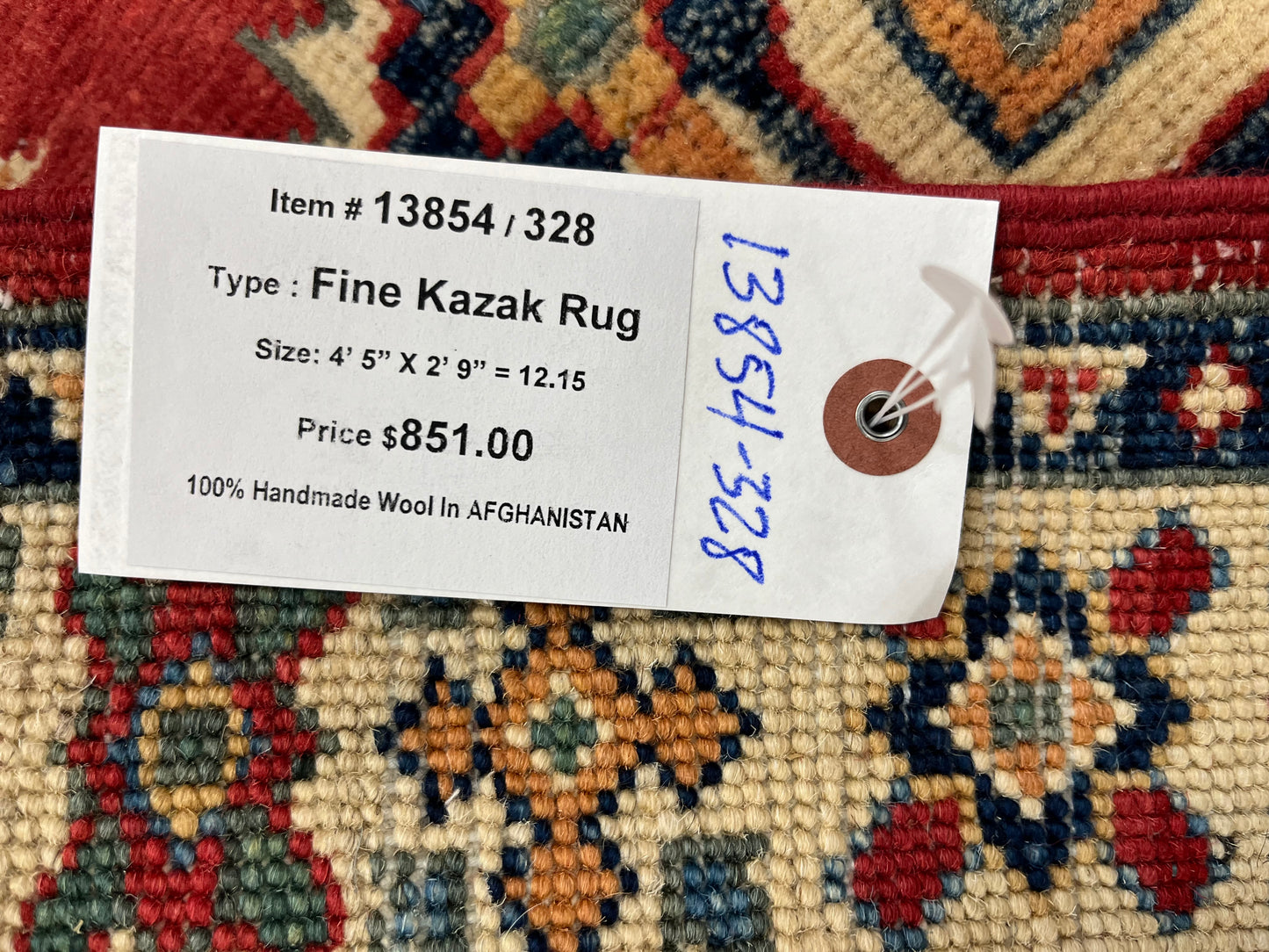 3' X 5' Kazak Handmade Wool Rug # 13854