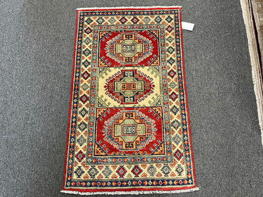 3' X 4' Kazak Handmade Wool Rug # 13863