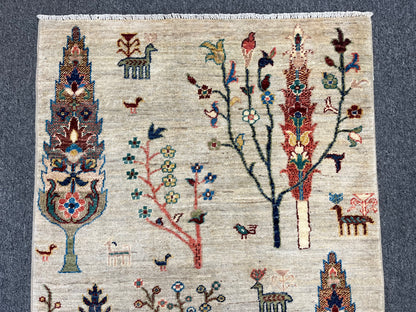 3X4 Tree Of Life Handmade Wool Rug # 14060